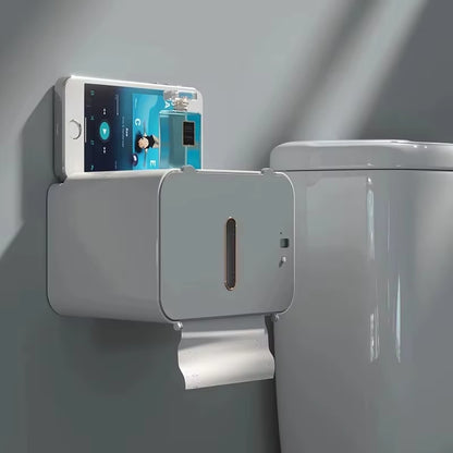 Toilet Paper Holder Shelf Automatic Paper Out Tissue 