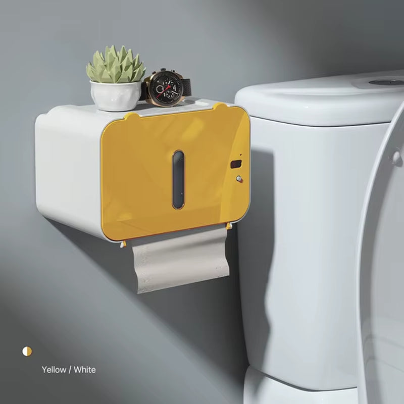 Toilet Paper Holder Shelf Automatic Paper Out Tissue 