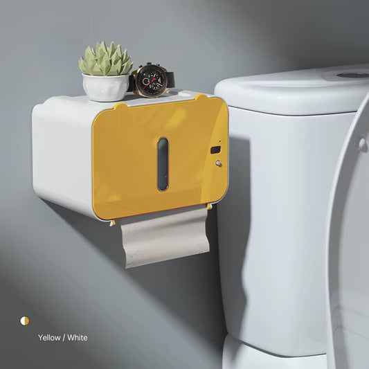 Toilet Paper Holder Shelf Automatic Paper Out Tissue 