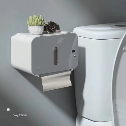 Toilet Paper Holder Shelf Automatic Paper Out Tissue 