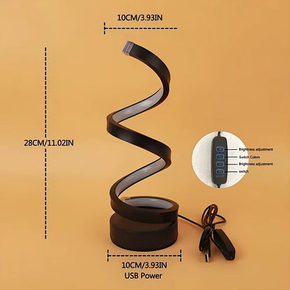 Table Lamp for Bedroom - Modern Spiral Dimmable LED 